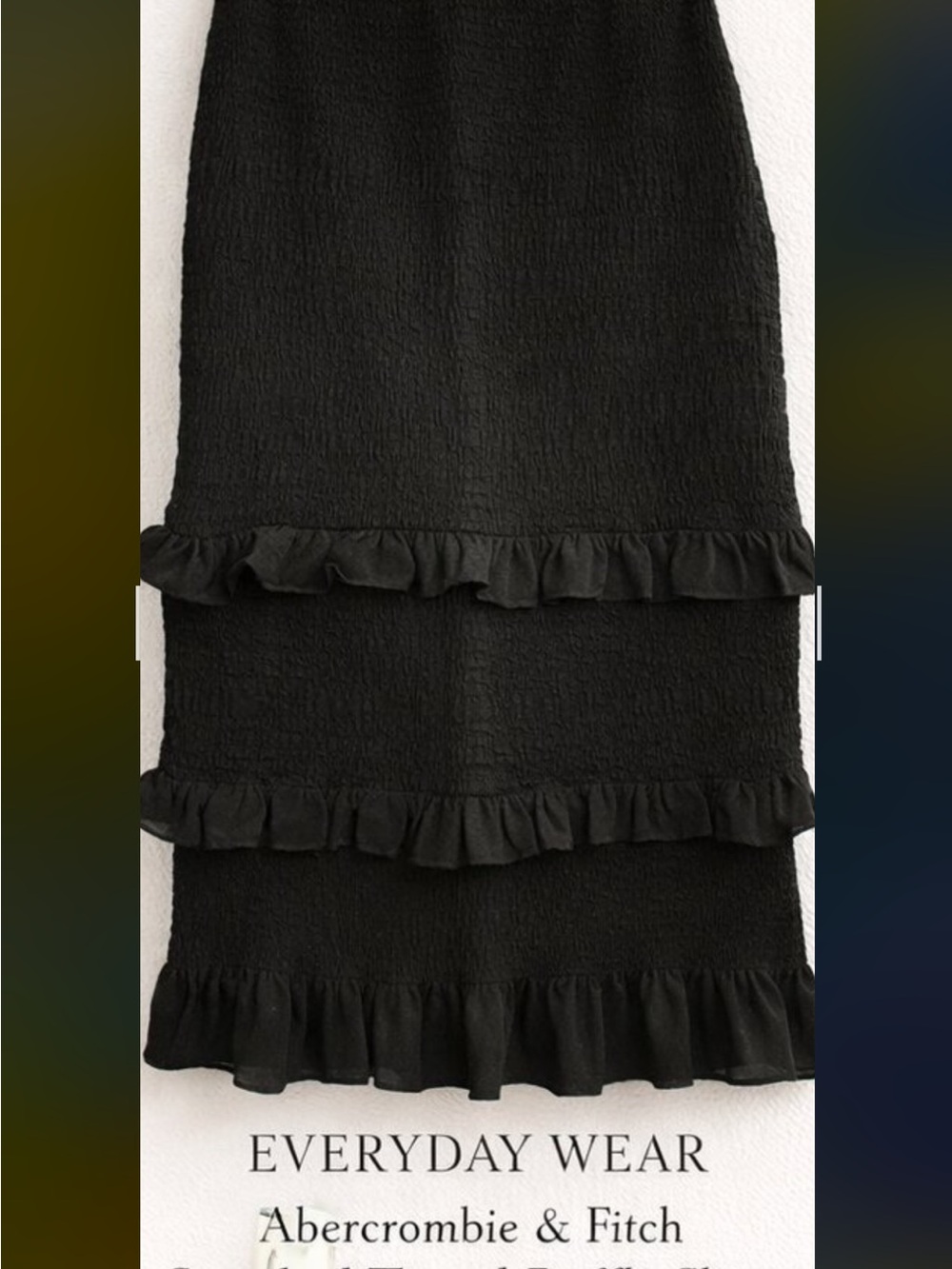 Abercrombie & Fitch Black Tiered Ruffle Midi Skirt Sz S Original 79$ Brand New